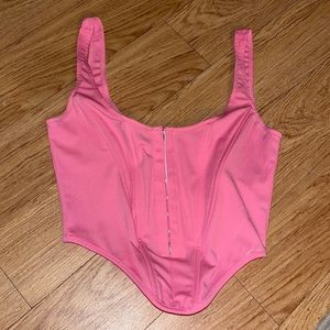 Hot pink crop corset
